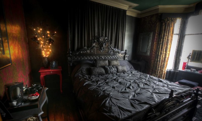Спальня В Темных Цветах Фото